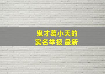 鬼才葛小天的实名举报 最新